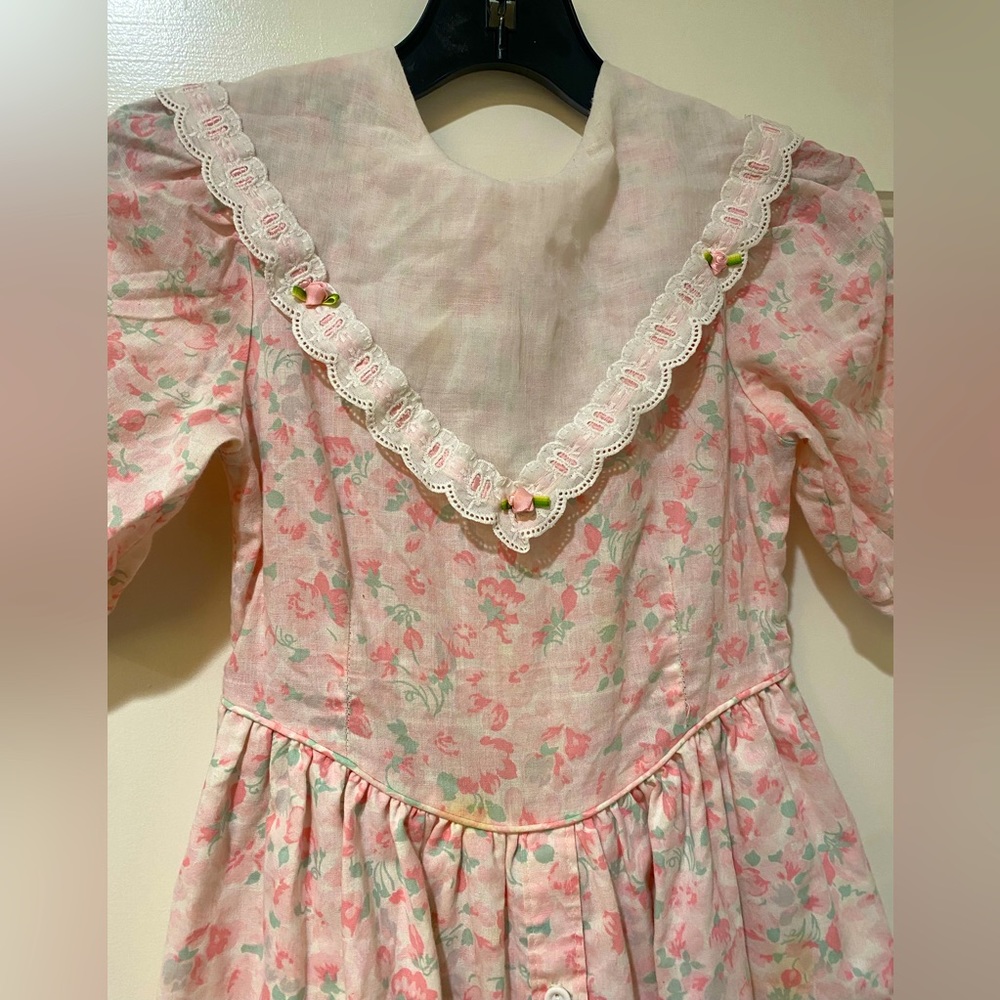 Peaches N Cream Kid Girls vintage floral prairie dress